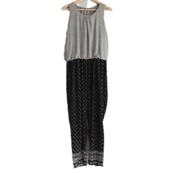 HEI HEI \ Rhodes Anthropologie Sleeveles Crop Jumpsuit Grey & Black Sz S - Picture 4 of 14
